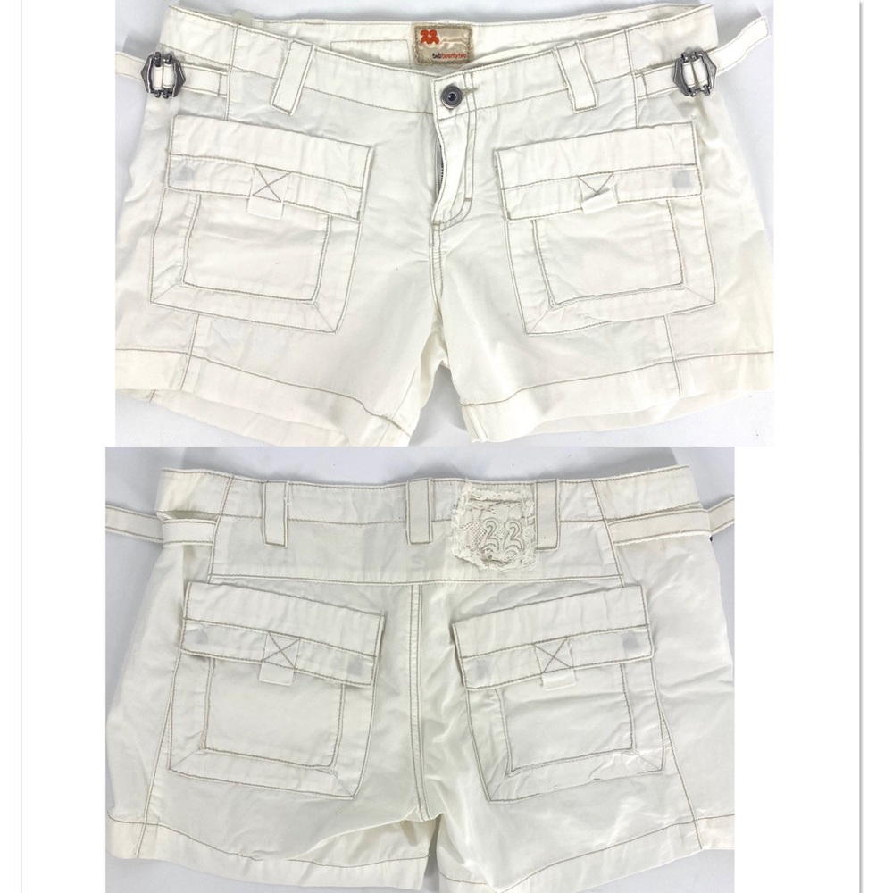 white cargo shorts Buckle side detail shirt length